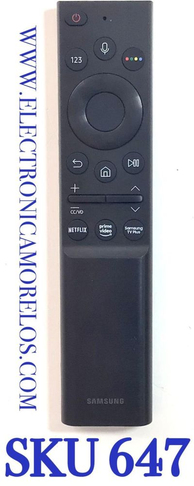 CONTROL REMOTO PARA SMART TV SAMSUNG ORIGINAL  CON COMANDO DE VOZ / NUMERO DE PARTE BN59-01363A / BN63-19253A001 / A8131200/J2210509-DTMF / DD50(1X1X4)-4 / TM2180 / SUSTITUTA BN59-01357C / MODELO UN43AU8000FXZA